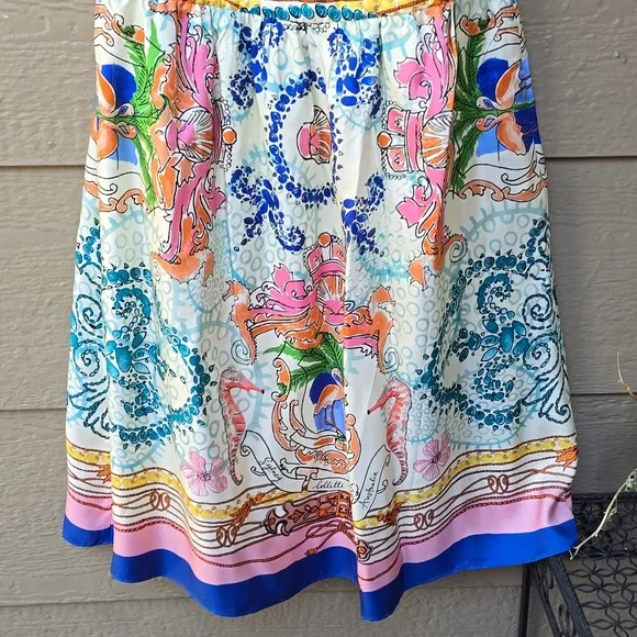 Anthropologie Collette Dinnigan Acionna seahorse print silk dress 8 - Picture 7 of 13